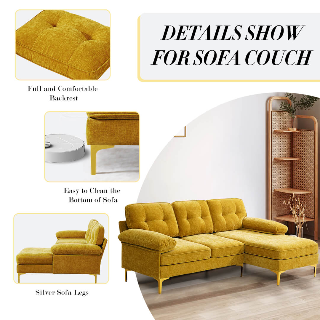 The sofa has a comfortable backrest and the right height for easy cleaning